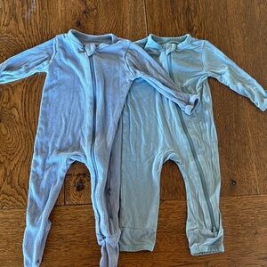 Kyte BABY Soft Blue and Light Blue Footie and Romper